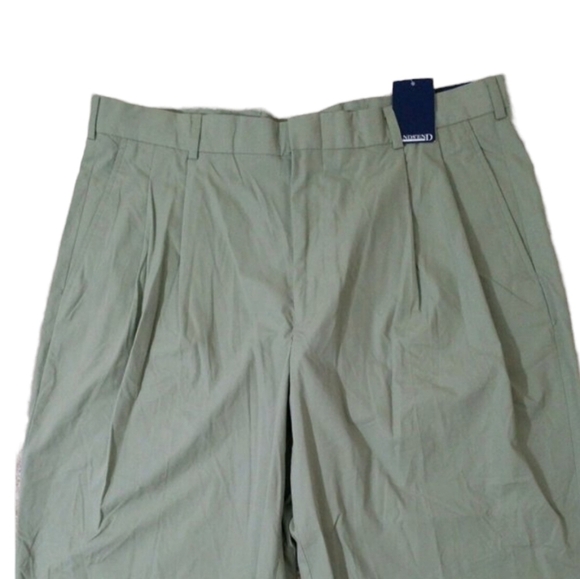 Lands'End~Men's 37W×34L~Soft Olive Blended Poplin Pleated Front Pants Casual NWT - Picture 4 of 10
